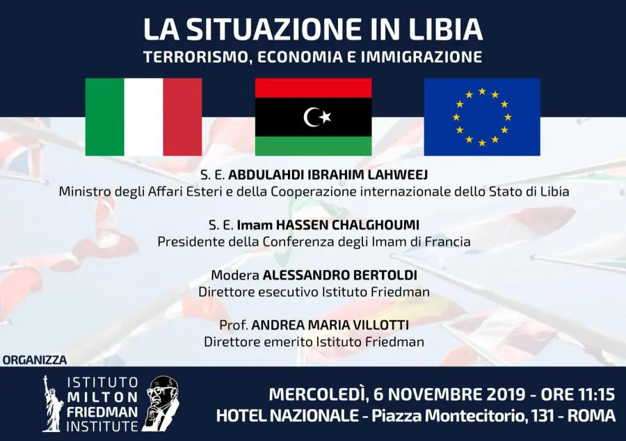 Roma, mercoledì si terrà la conferenza stampa “La situazione in Libia. Terrorismo, economia e immigrazione”