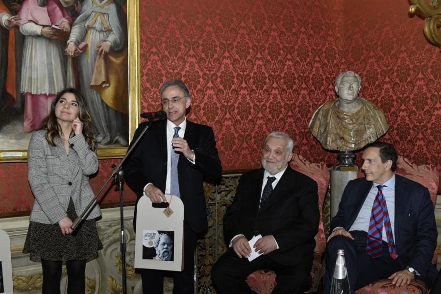 Premio Socrate 2020. Foto Di Maurizio Riccardi. Da Sinistra, Ettore Sequi Con Cesare Lanza E Luigi Gubitosi