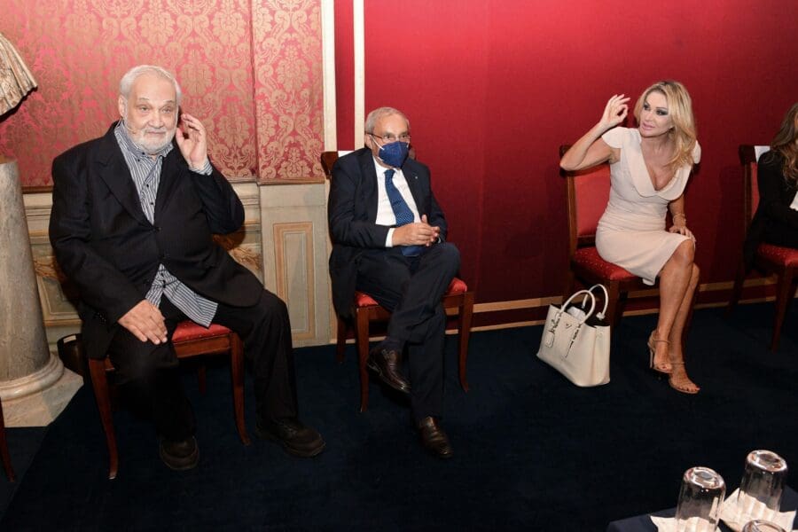 Premio Socrate 2021. Foto Di Maurizio Riccardi. Da Sinistra, Cesare Lanza Con Giuseppe Bono E Paola Ferrari