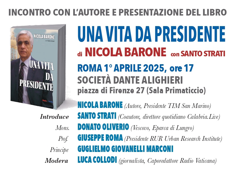 Roma, oggi spazio ad “Una vita da presidente”: l’autobiografia dell’ing. Nicola Barone